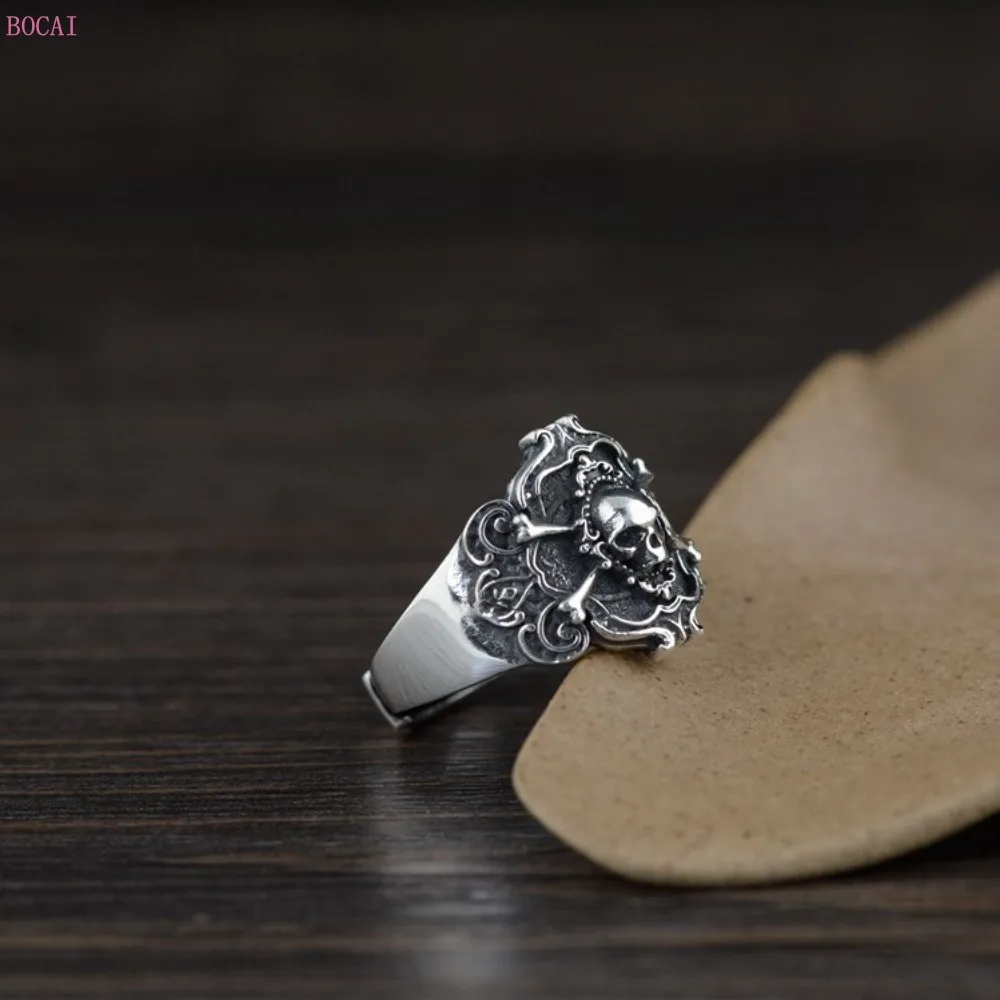 2020 naujas mados juvelyrikos S925 sidabro šviesą Tailando sidabro rodomojo piršto žiedą vyrų kaukolės Sidabro Žiedas vyrams ir moterims