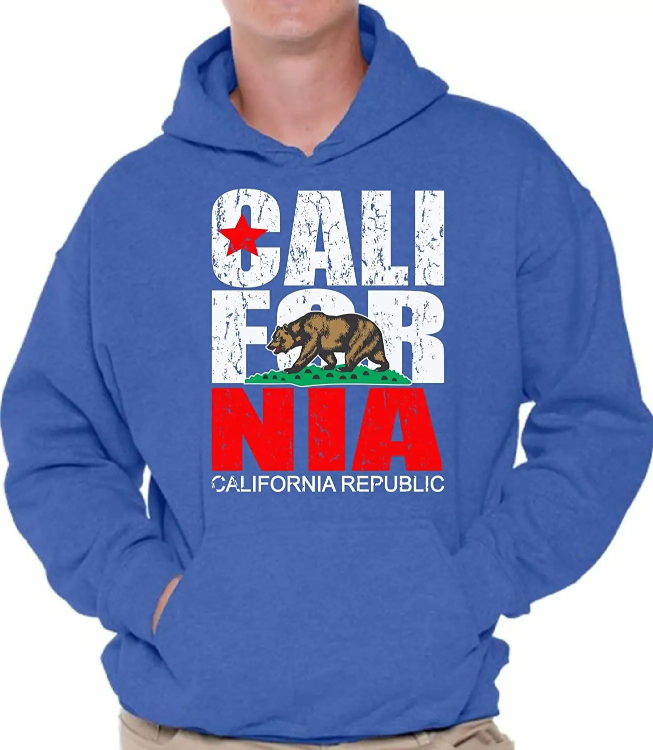 Vyriški Kalifornijos Respublikos vėliavos hoodie, pridėti savo tekstą vaizdo puloveris palaidinukė