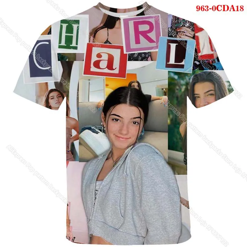 Vasarą Vaikai 3D Spausdinimo Charli Damelio T-shirt Vaikams Laisvalaikio Trumpas Rankovėmis Marškinėliai Berniukams, Mergaitėms Marškinėlius Bamblys O-neck Tee Viršūnės