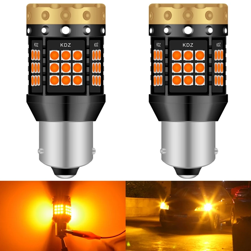 2vnt Canbus PY21W BAU15S 7507 LED Lemputės Automobiliams Posūkio Signalo Žibintai Gintaro, Apelsinų PY21W Led Šviesos Nėra Klaidos Nėra Nepavyksta Hyper Flash