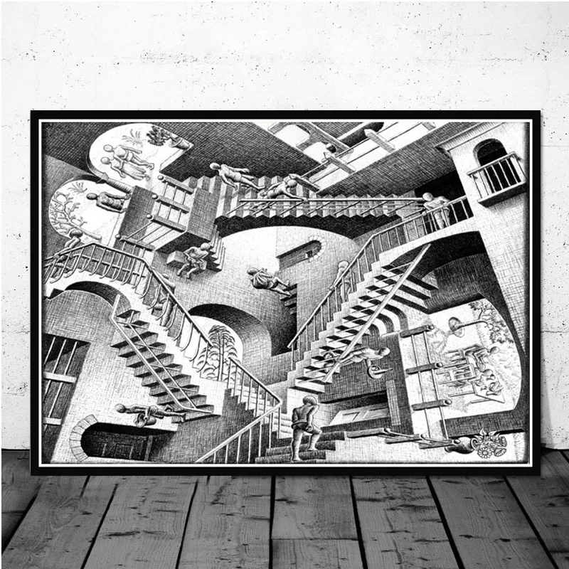 Tapybos Meno Escher Siurrealistinis Geometrinis Retro Vintage Iliustracijų, Plakatų Ir grafikos Sienos Menas Sienos Nuotraukas Namų Dekoro quadro cuadros