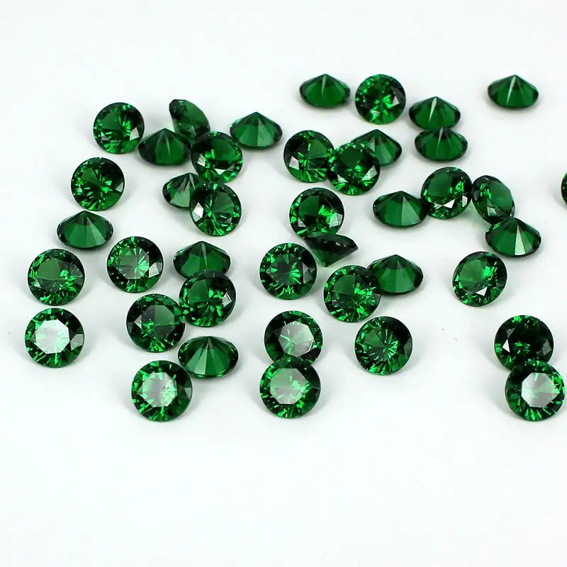 Smaragdo Spalva Kubinių Zirconia Akmenys, Karoliukai, Apvalios Konstrukcijos Prekių Papuošalai 3D Lipdukai Nagams Meno Drabužių Dekoracijos 