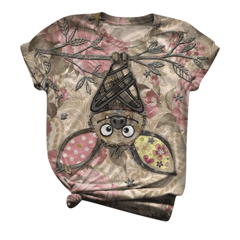 3D Gyvūnų Spausdinti marškinėliai Lady Moterų trumpomis Rankovėmis Marškinėliai Spausdinami O-kaklo Viršūnes Tee marškinėliai Femme Summer Tee camisetas mujer Z0803