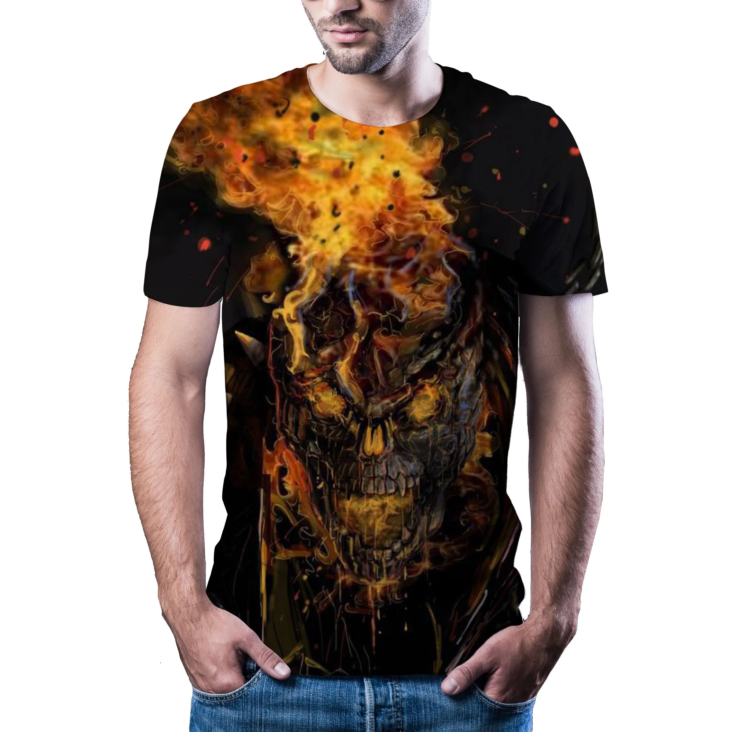 Vasaros laisvalaikio sporto vyriški T-shirt 3D spausdinimo pobūdžio hip-hop T-shirt 