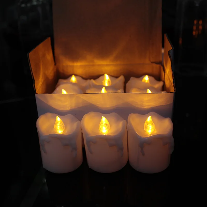 6pcs/daug Laiko Funkcija Gintaro Geltona Mirgėjimo Elektroninių Žvakės Arbata Šviesos Žvakės su Laikmačiu Lauko, vidaus, Vestuvių Dekoravimas