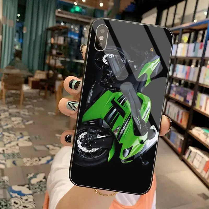 Kawasaki Ninja Zx R Motociklų Sporto Telefono dėklas Grūdintas Stiklas iPhone 11 Pro XR XS MAX 8 X 7 6S 6 Plus SE 2020 atveju