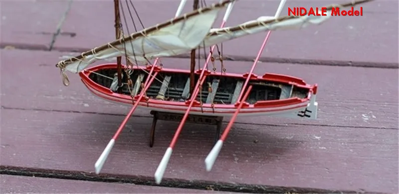 NIDALE modelio Skalė 1/50 Dvigubai stiebo Žvejybos valtis Visą briaunoti plaukti laivu modeliu rinkiniai