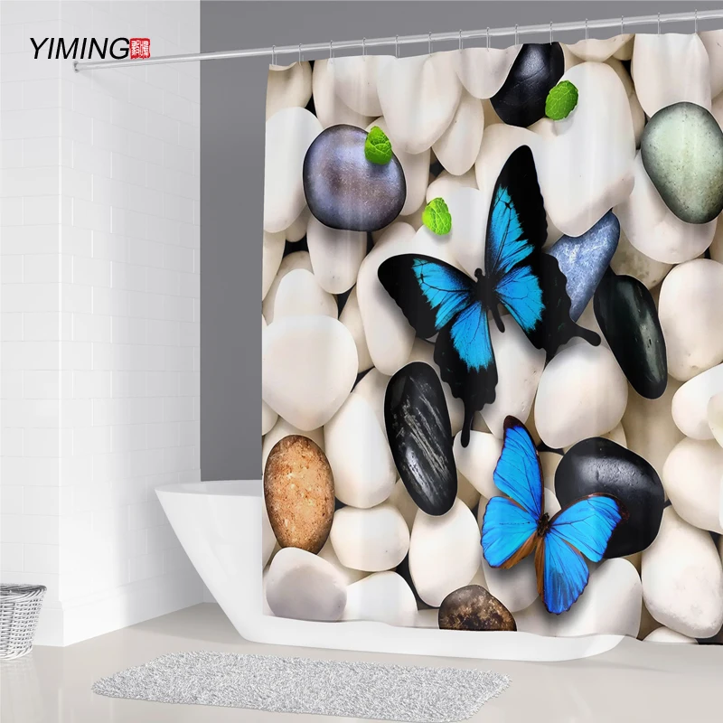 180x200 vonios užuolaidų 3D gražus drugelis spausdinimo vandeniui poliesterio namų puošybai dušo užuolaidos su kabliu