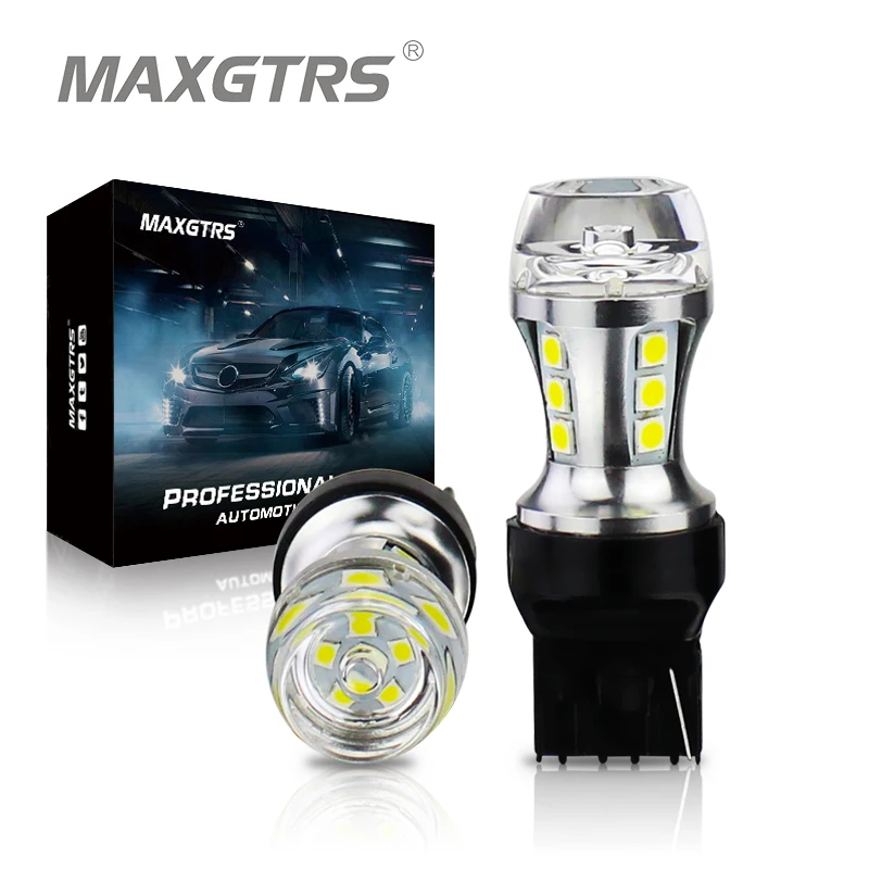 MAXGTRS 2x 7440 LED T20 W21W Led Automobilių šviesos DRL 3030 COB SMD Auto Lemputė 12V Balta Geltona Gintaro Raudona Atvirkštinio Žibintai Posūkio
