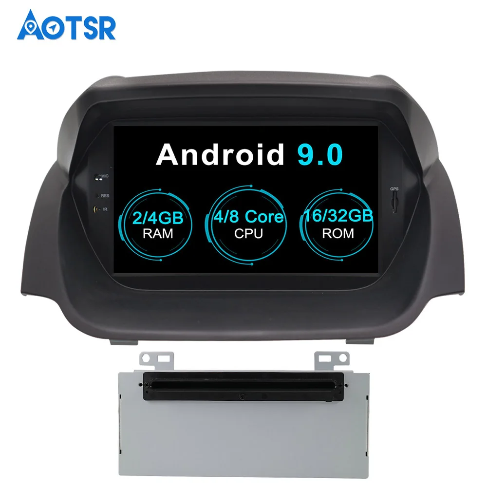 Android 9.0 8 core Automobilių DVD / CD grotuvas GPS Navigacija Ford Fiesta 2013 m. m. m. 2016 Multimedijos sistema, radijas Auto Stereo 32GB