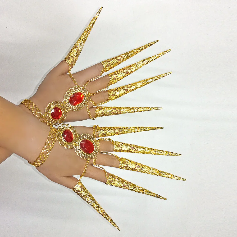 Bolivudas Nagai Priedai pilvo šokio Apyrankės Tūkstančiai Rankas Indija Dancewear Šokių Apyrankes Aukso Indijos Papuošalai