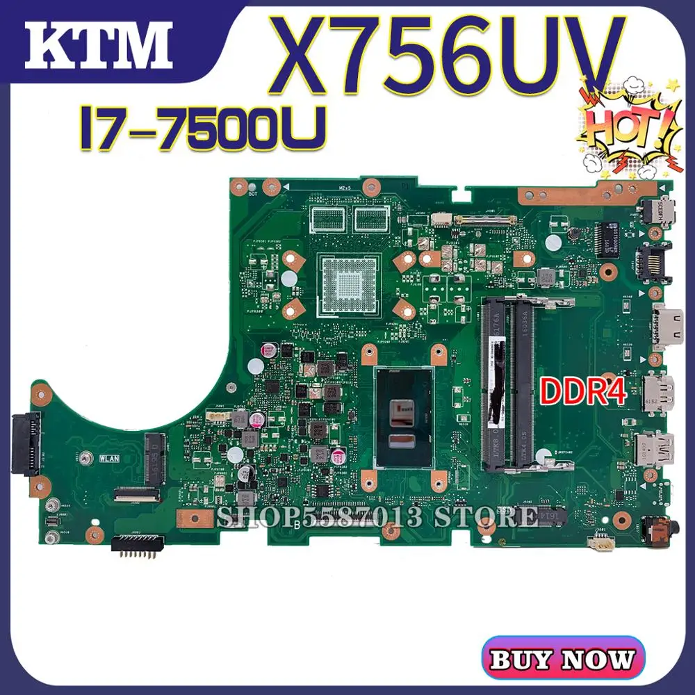 X756U už ASUS X756UV X756UJ X756UQ X756UR X756UAK X756UA nešiojamas plokštė X756UQK mainboard bandymo GERAI I7-7500U cpu DDR4-RAM