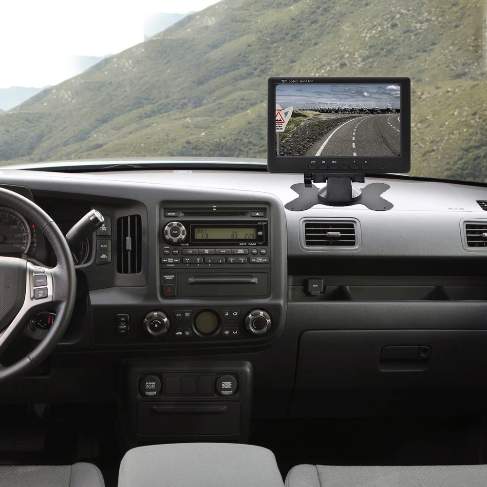 Podofo Automobilių Stebėti, 7 Colių TFT LCD Sunkvežimių Monitorius Su galinio vaizdo Kamera Parkavimo Sistema Paramos PAL/NTSC Retrovisor Com vaizdo Kamera