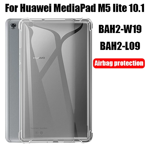Planšetinio kompiuterio atveju, Huawei MediaPad M5 lite 10.1 Skaidrus oro Pagalvė apsaugos Minkštas viršelis Kritimo atsparumo funda už BAH2-W19/L09