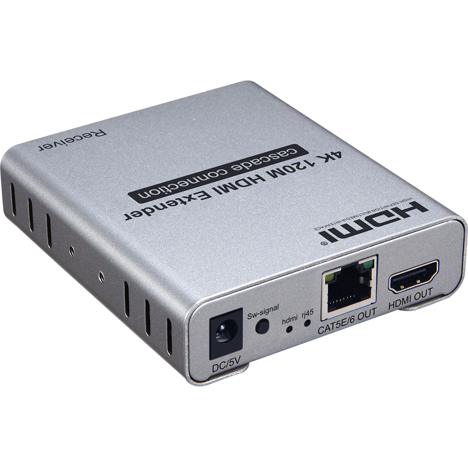 4K 120m HDMI Extender su kilpa iš，Naudokite cat5e ar cat6 kabelį, o ne HDMI kabeliu perduoti HD signalų iki 120 metrų