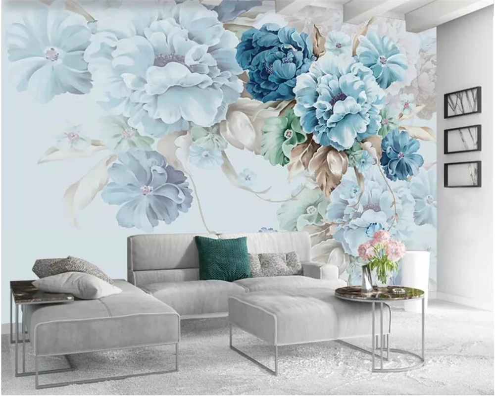 Beibehang Užsakymą 3d tapetai, freskos, Švieži, rankomis dažyti bijūnas gėlių sodas kambarį, TV foną, sienos 3d tapetai tapeta