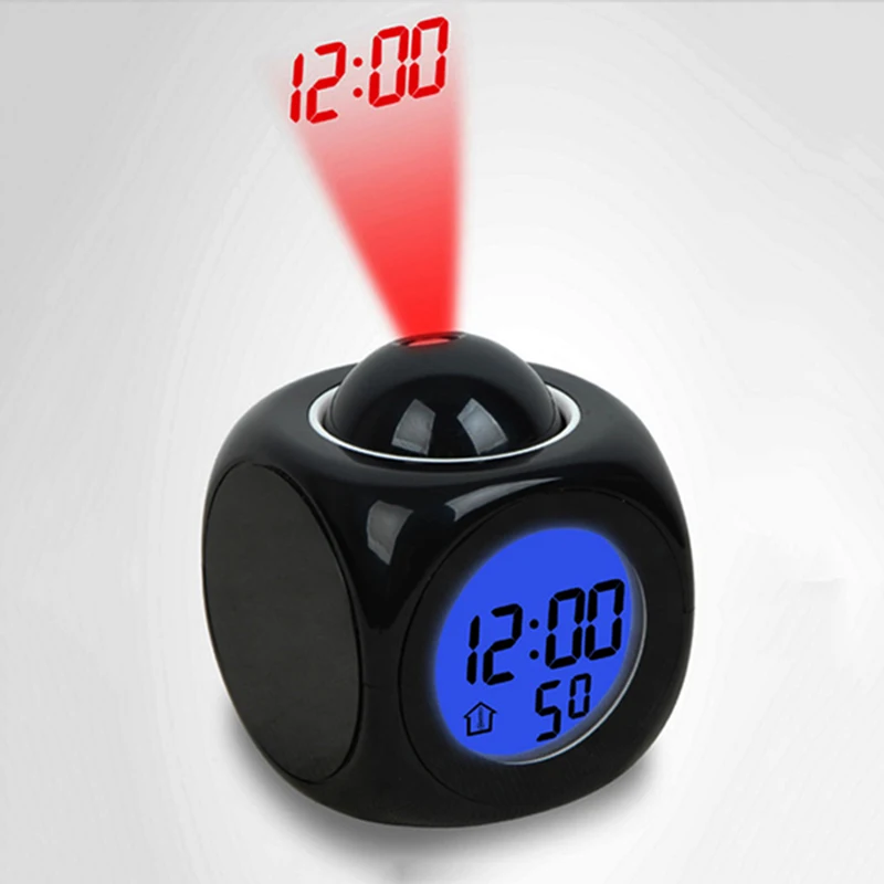 LED Laikrodis-Žadintuvas Projektoriaus Lempa Naktį, Šviesos, Skaitmeninis Laiko Balso Temperatūra Projekciniai Žibintai, Miegamojo Namų Puošybai
