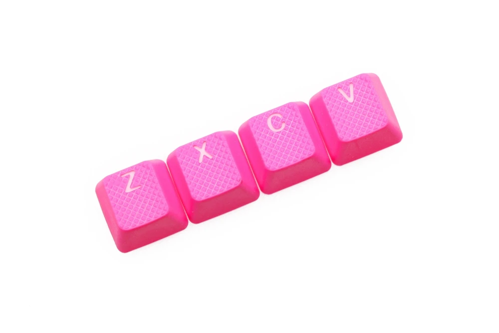 Taihao Gumos Žaidimų Keycap Nustatyti Guma Doubleshot Cherry MX OEM Profilis 4 klavišą zxcv magenta šviesiai mėlynos Neoninės Geltonos spalvos Neoninė Žalia