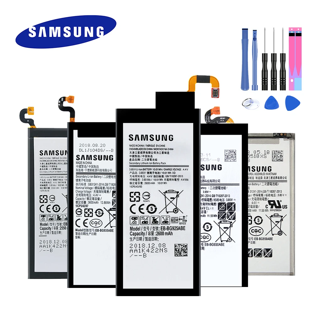 2019 Naujos Originalios Baterijos Samsung Galaxy S6/ S6 Edge/ S7/ S7 Edge/ S8 G920 G920F G925 G930 G935 G950 EB-BG920ABE su Įrankiais