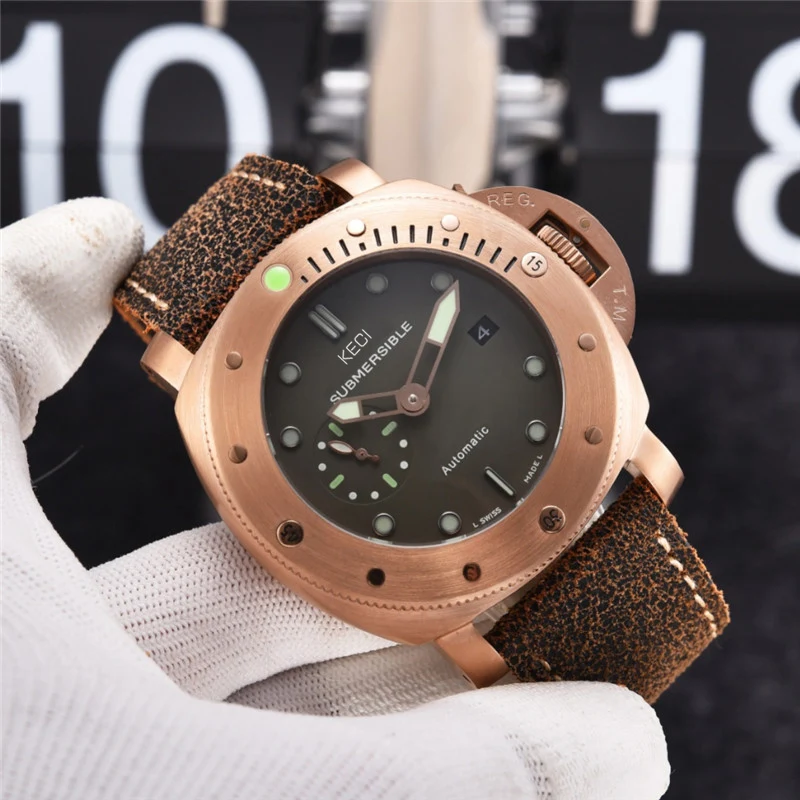 Custom prabangos prekės PAM1:1 pačiu stiliumi aukštos kokybės nerūdijančio plieno didelis žiūrėti mens AAA mechaninė automatinė tourbillon laikrodis