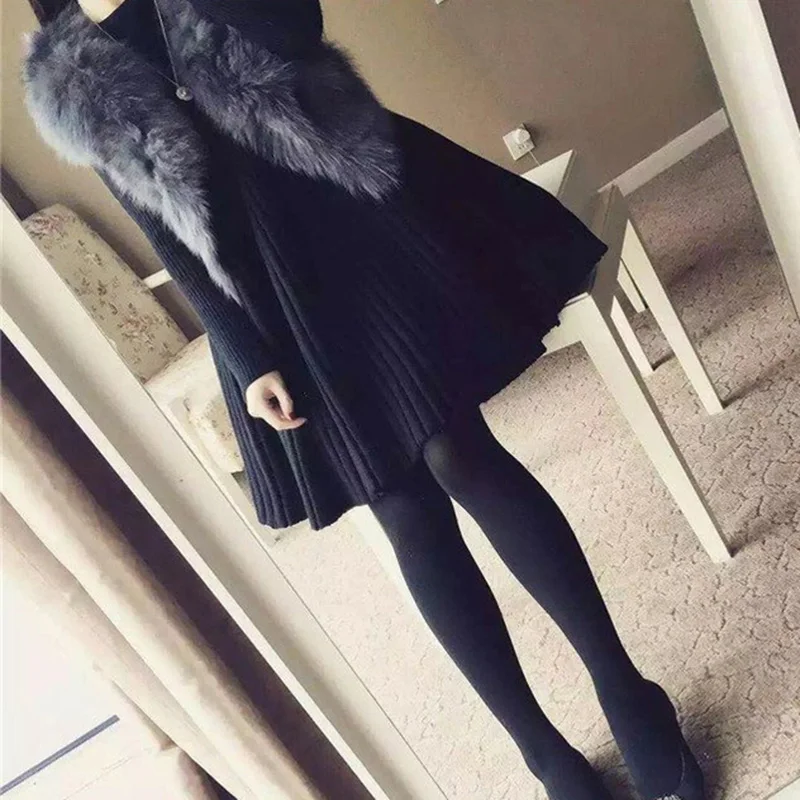 Rudenį, žiemą moterys mados naujų L-3XL lady megztinis dugno ilgomis rankovėmis suknelė 200 kg Vidutinio ilgio megzti suknelę moteris y19