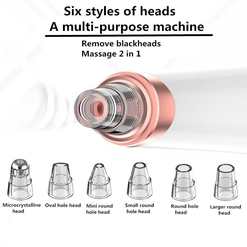 Elektros Blackhead Dulkių siurblys Porų Mašina Įkraunama veido priežiūros mašina su 6 Galvos Odos Priežiūros Priemonės tirar cravo