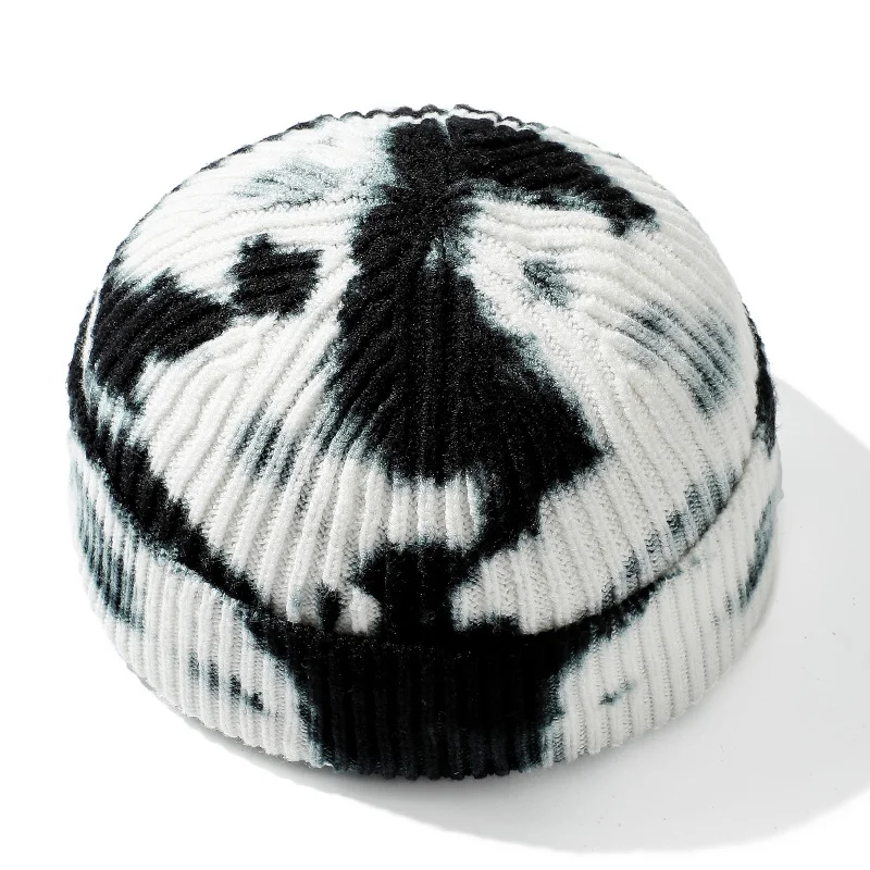 Žiemos skrybėlę unisex megzti skrybėlę mados tie dažai medvilnės skrybėlę gatvės mada aksesuarai hip-hop skrybėlę vyrų ir moterų kaukolė skrybėlę casu