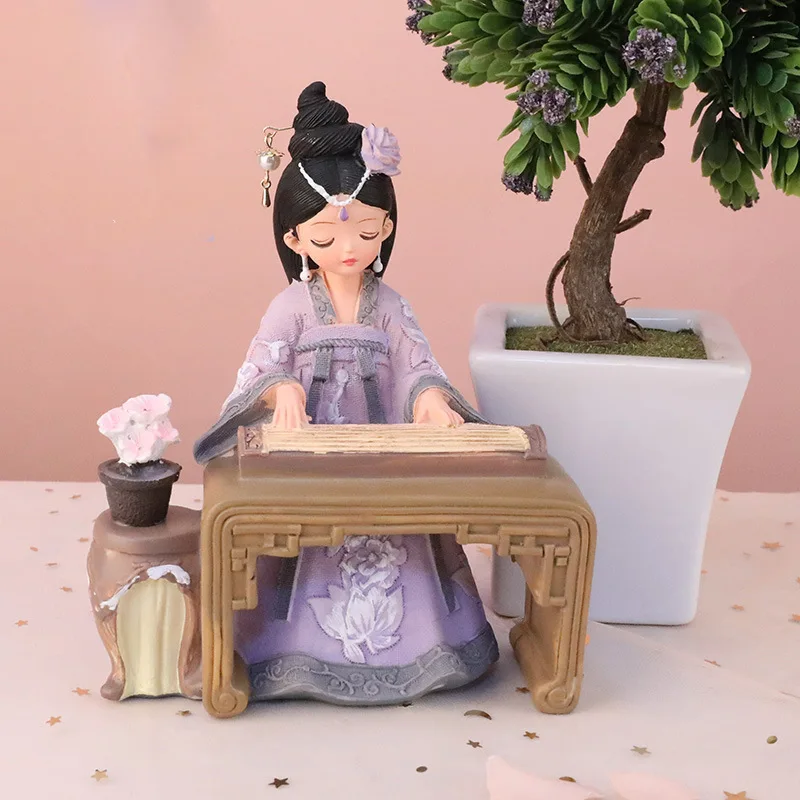 Derva Kinų Tradicija Princesė Hanfu Princesė Lėlės, Žaislai Retro Mados Miegamasis Ornamentu Žaislai Dovana Mergina Stalo Apdailos