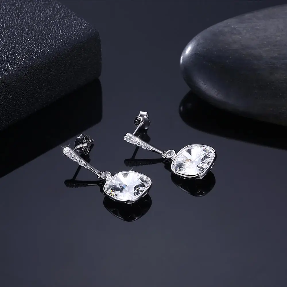 LEKANI Nekilnojamojo 925 Sterlingas Sidabro Auskarai Geometrinis Austrijos Kristalų Moterų Fine Jewelry Brithday Dovana Draugei, Naują Atvykimo