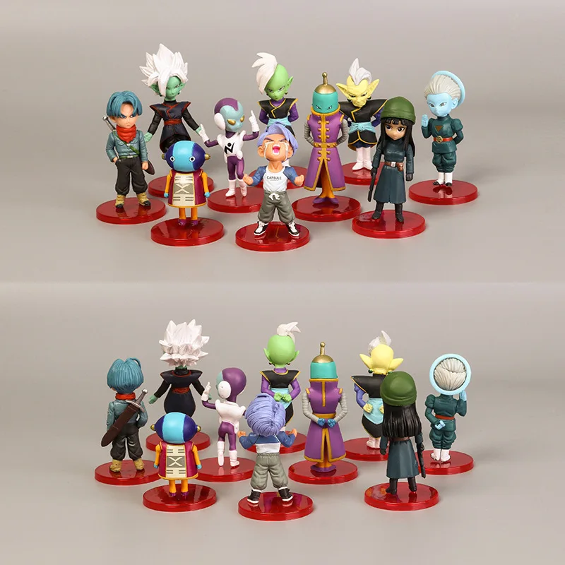 Bandai 18 Stilių Veiksmų Skaičius, Dragonball Statulėlės 8cm Nustatyti Anime Super Saiyan Son Gohan Ląstelių Gogeta Modelis Žaislas Tortas Ornamentu Lėlės