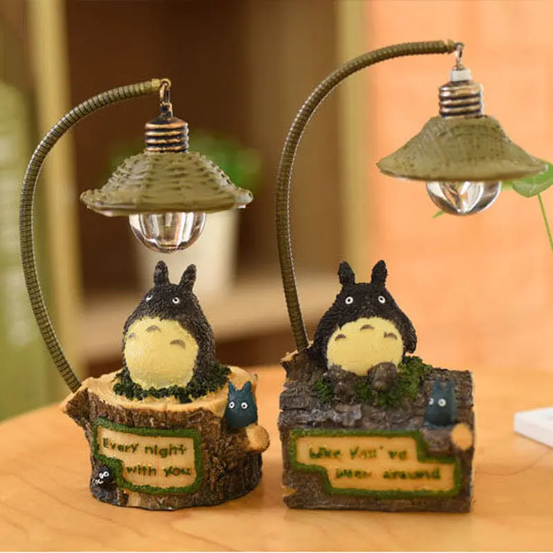 Naujų Kūrybinių Dervos Animacinių filmų Totoro Naktį Šviesos diodų (LED Naktiniai Nakties Žiburiai Kambarys Naktiniai staleliai, Namų Dekoro Vaikams, Gimtadienio, Kalėdų Dovana