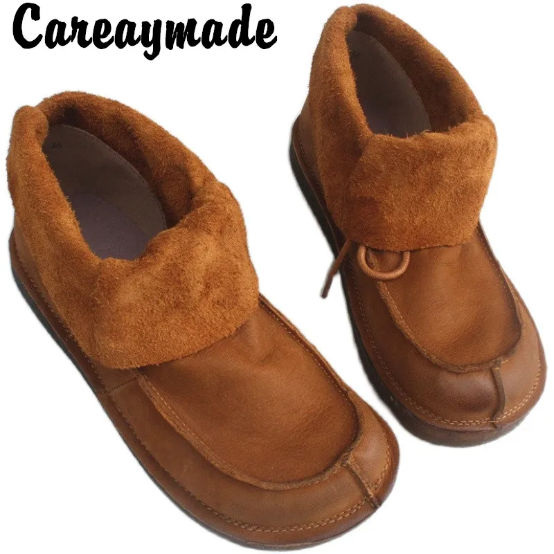Careaymade-Naujas natūralios odos minkštas vienintelis trumpas batai Martin 