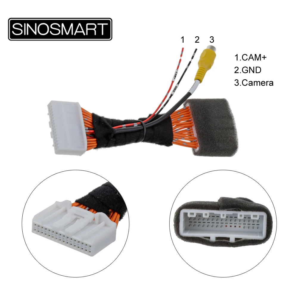 SINOSMART C32D 32 Smeigtukai Atbulinės eigos Kamera Ryšio Kabelį Renault Kadjar OEM Stebėti, nepažeidus Automobilio elektros
