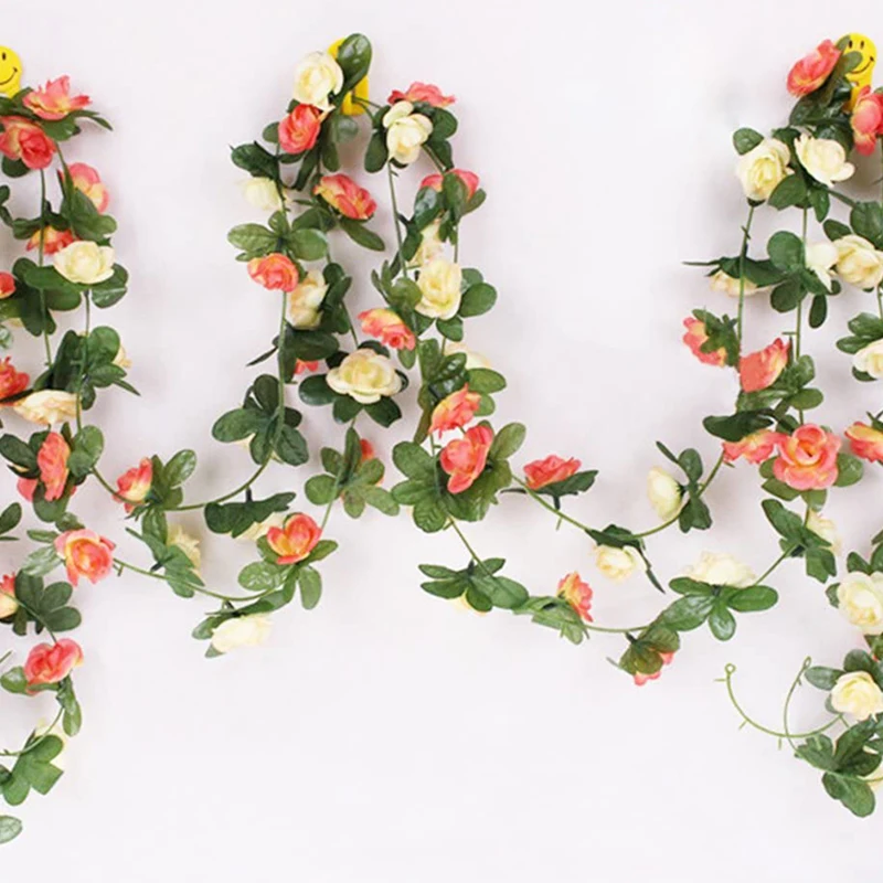 2,5 m Dekoratyvinis Dirbtinių Gėlių Vynuogių, Rožių Girliandą Šilko Netikrą Gėlės, Kabo Sodo Namo Šalis Vestuvių Šventė Amatų Menas