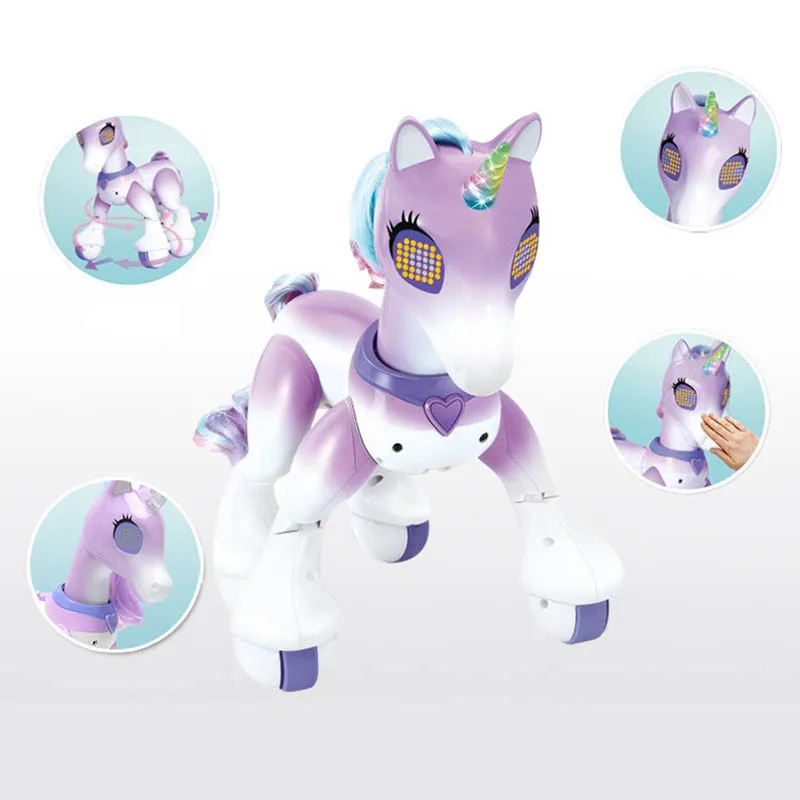 Halolo RC Arklių Vienaragis Robotas Animacinių filmų Mielas Gyvūnų Protingas Indukcijos Elektrinis Modelis Pet Švietimo Žaislai vaikams