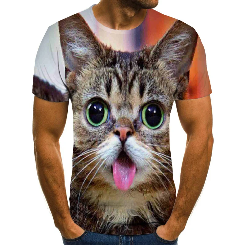 Naujausias Katė 3D Atspausdintas T-shirt Atsitiktinis Trumpas Rankovės O-Kaklo Mados Spausdinami 3D marškinėliai Vyrams/Moterims Tees Aukštos Kokybės marškinėlius Hombre