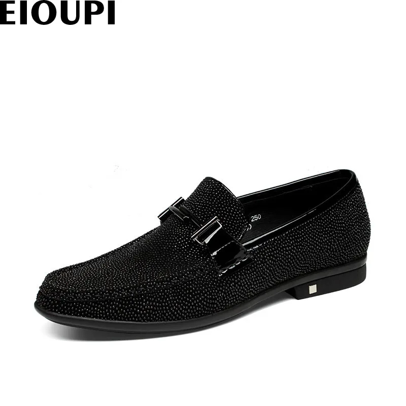 EIOUPI naujo dizaino originali nekilnojamojo visiškai grūdų odos mens mados verslo atsitiktinis batų kvėpuojantis vyrų valtis batai e22505