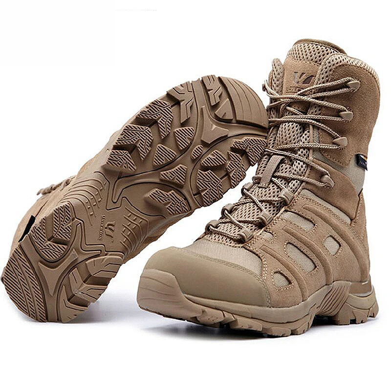ES 36-45 Vyrų Tactial Didelis Vamzdis Odos Desert Boot Moterų Anti-pierce Kvėpuojantis Karinės Lauko Laipiojimo Turistiniai Vaikščiojimo Batai