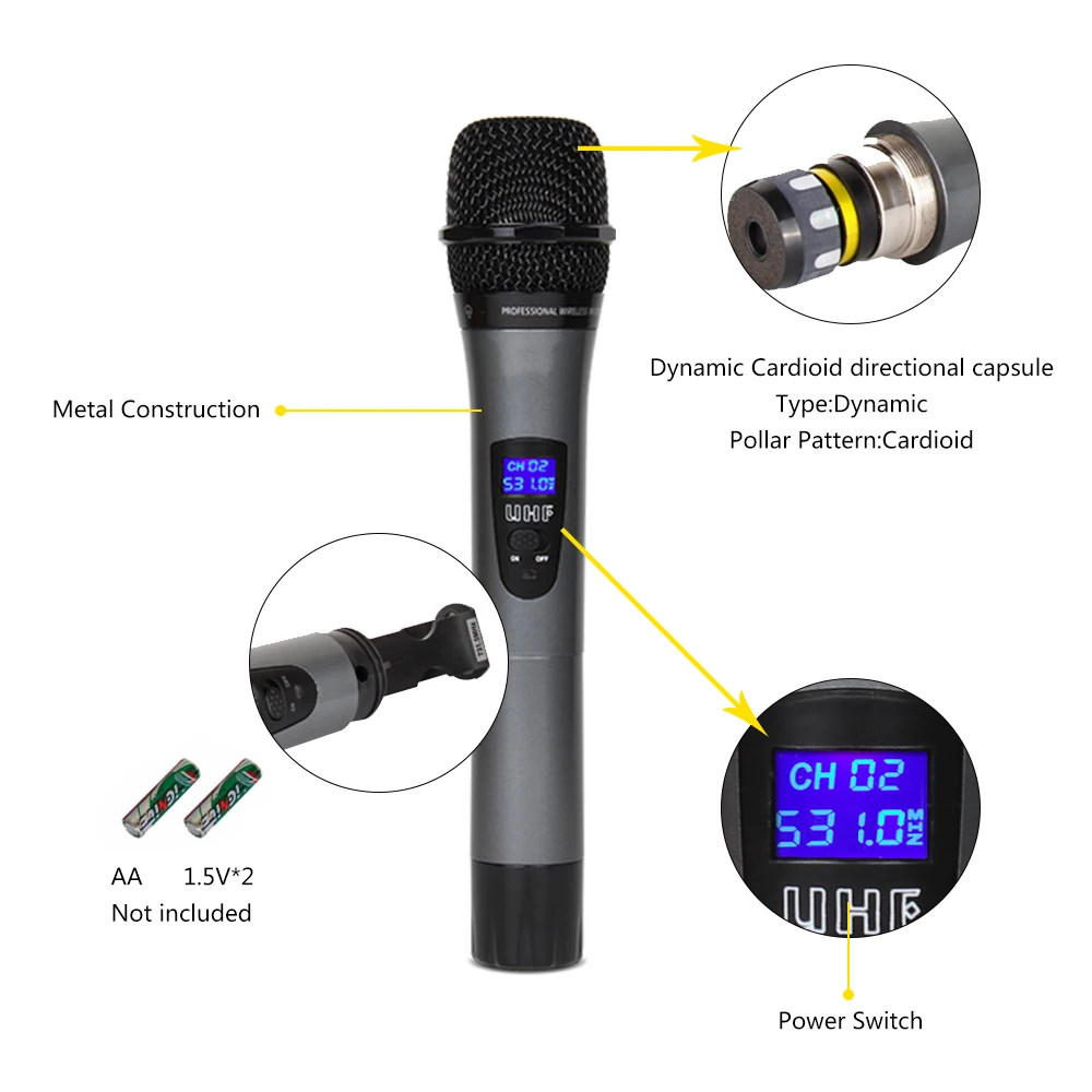 XTUGA Aukščiausios Kokybės EW240PLUS 4 Kanalų Belaidžiai Mikrofonai Sistema UHF Karaoke Sistema Belaidžius 2 delniniai ir 2 bodypack Namuose šalis