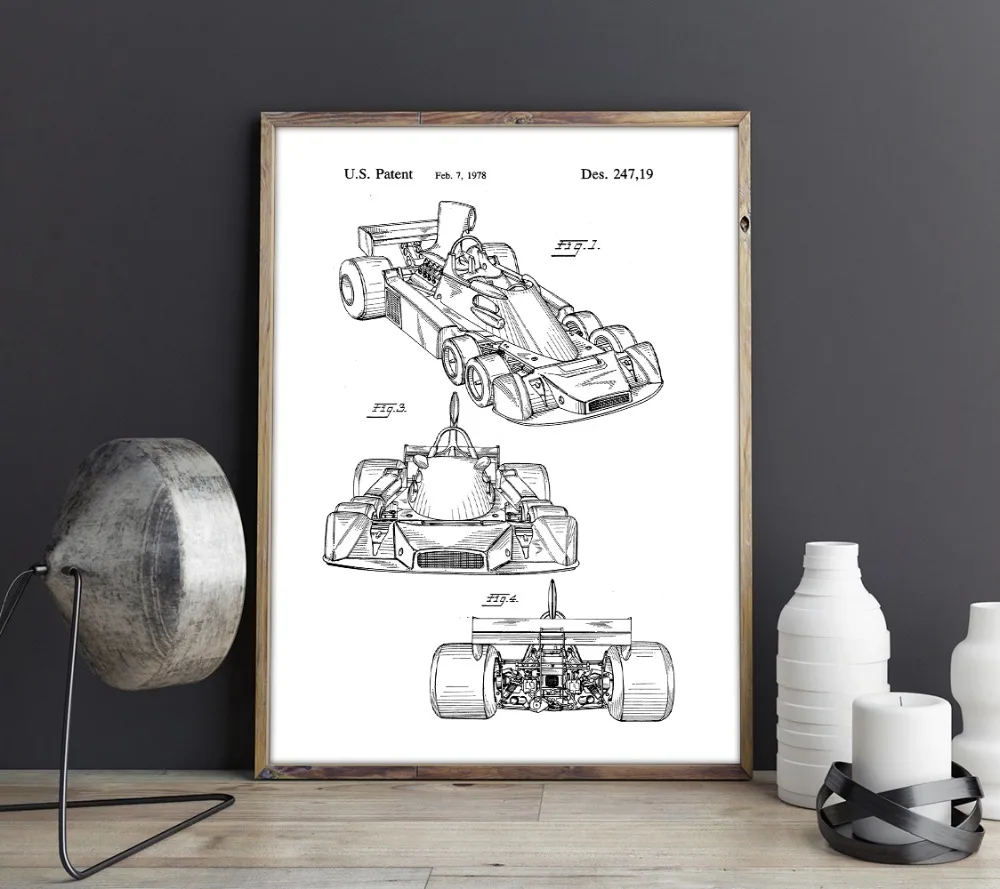 Greitis Automobilių patentų,Formulė-Viena Lenktynių automobilių kūrinys sienos menas,F1 plakatai, kambario puošimas, spausdinti,blueprint, dovanų idėjos,sienų Papuošimai