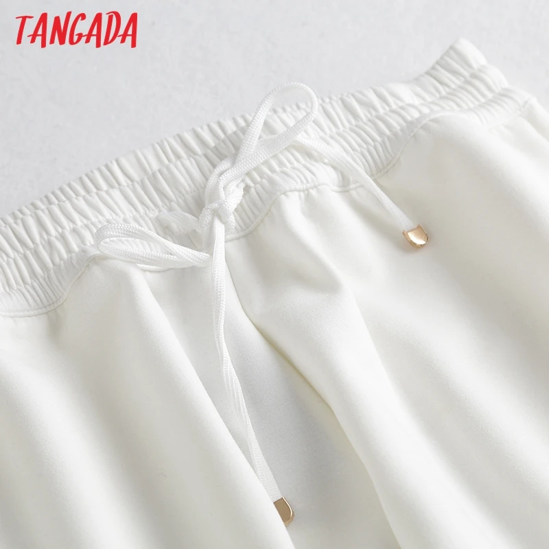Tangada Mados Moteris Baltos Kelnės Moterims Krovinių Aukšto Liemens Kelnės Laisvas Kelnes Poilsiu Moterų Sweatpants Streetwear 6D89