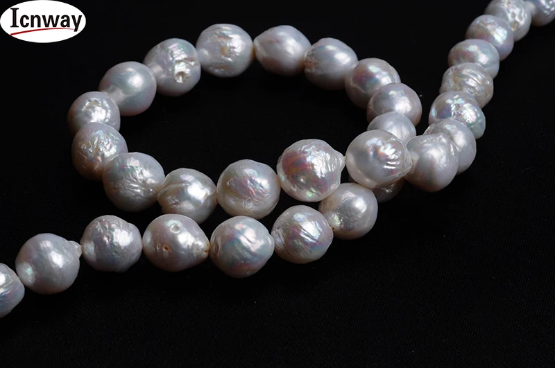 Gamtos atgimsta keshi Perlų balta 10-11mm baroko Papuošalai Priėmimo 15inch 