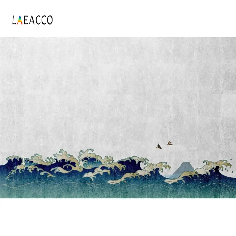Laeacco Japonijos Bangos kregždės Pilkos spalvos Klasikinis Namų Dekoro Vaizdingas Fonas Fotografijai Pritaikyti Backdrops Porps fotostudija