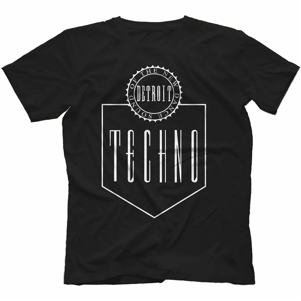 Techno Naują Šokių Garso Detroito T-Shirt 100 Medvilnės Vinyl Cd 1988 Užsakymą Pagaminti Marškinėliai