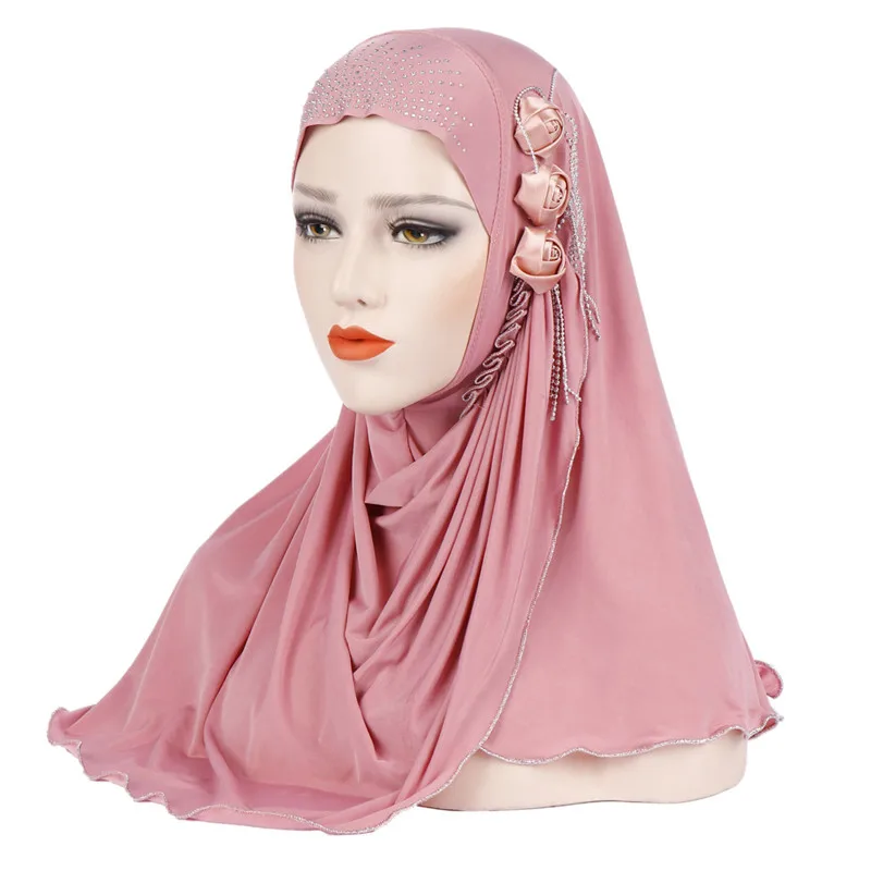 2021 Malaizijos Musulmonų Hijab Šalikas Kietas Medvilnės gėlių diamond skara moterų skarą nešioti hidžabą musulman femme foulard