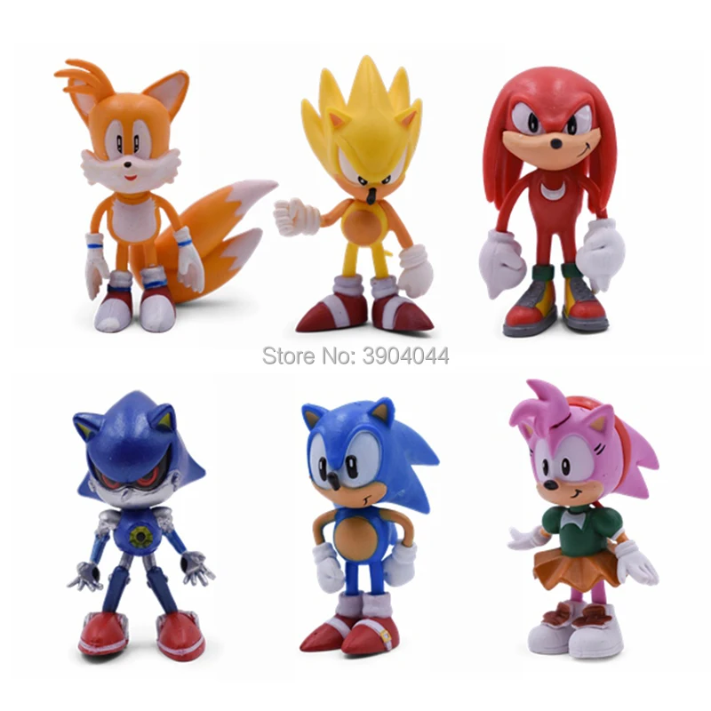 2 Laukelyje Stilius-Supakuotas 6PCS/SET Sonic Anime Lėlės Veiksmų Skaičius, Žaislai, 2st Kartos Bumas Retas PVC Modelis Žaislas Vaikams, Dovana, 6-7cm