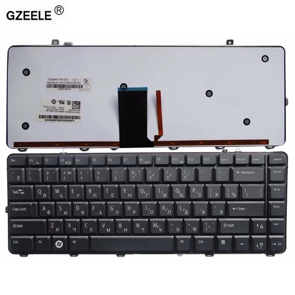 GZEELE naujo Nešiojamojo kompiuterio Klaviatūra Dell 1535 1435 1555 PP39L PP24L RU išdėstymas juoda su Apšvietimu rusijos notepad pakeitimo