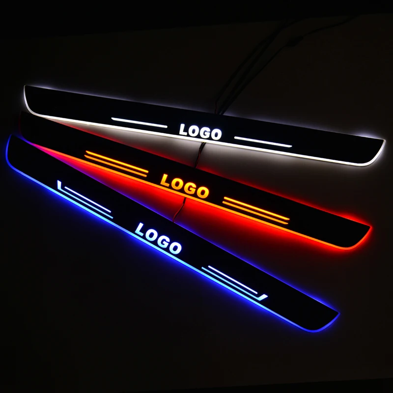 Automobilio LED Durų Slenksčio, Už Kia Sorento Mq4 JC XM UM Transliuojamas Šviesos Durų Nusitrinti Plokštė, Automobilių Reikmenys