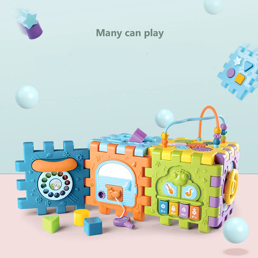 Montessori Už Vaikas Mediniai 8 in 1 Universalus Veiklos Kubas Žaislas Vaikams Ankstyvo Mokymosi Rutuliukų Labirintas Žaislas Veiklos Kubas Žaislas