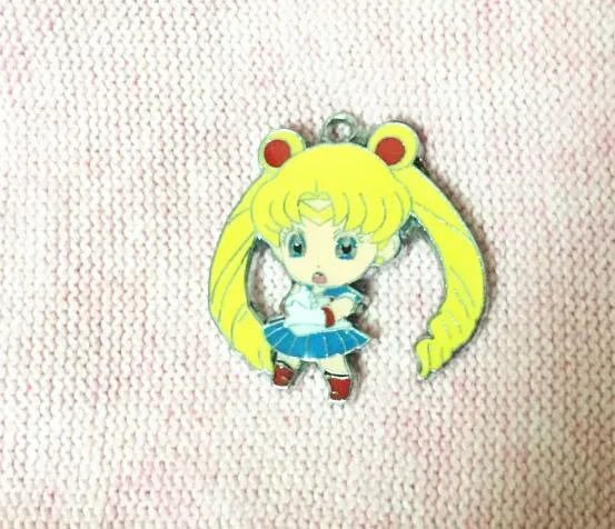 20pcs Japonų Anime Sailor Moon Emalio, Metalo Žavesio Key chain Pakabučiai, karoliai 